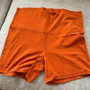 Aritzia Orange Bike Shorts